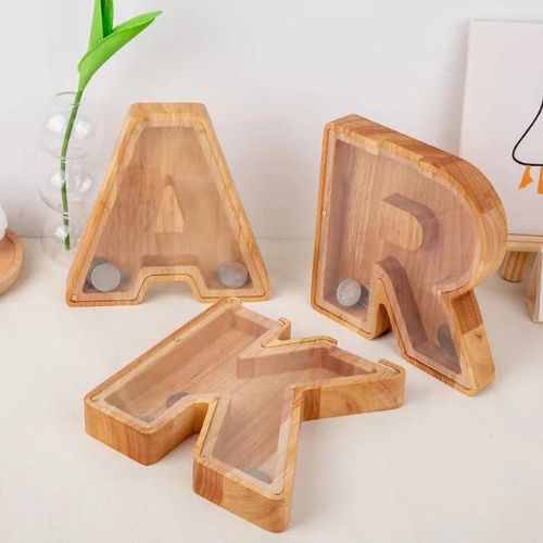 Wood Letters Piggy Bank Main image