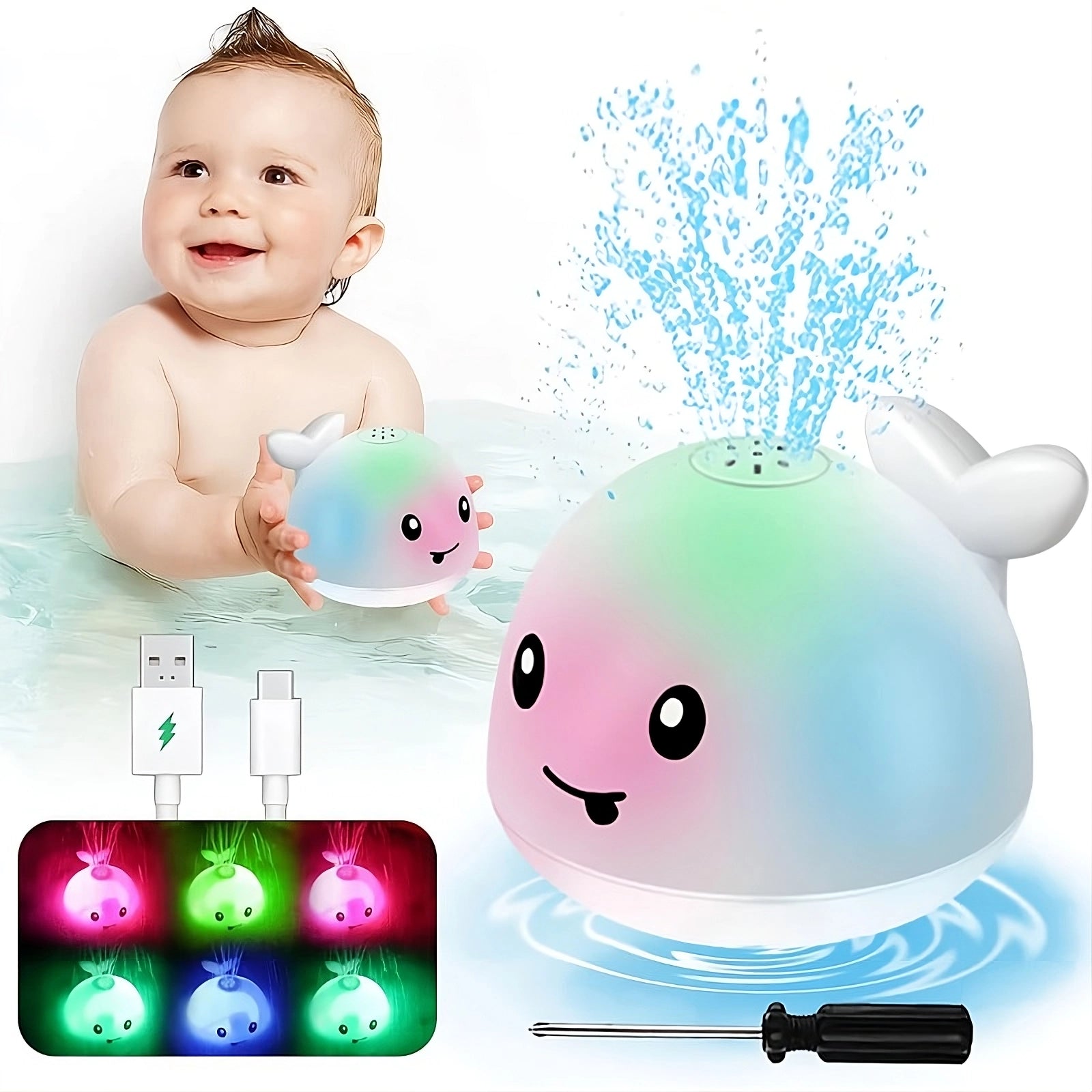 Rechargeable Whale Light-Up Bath Toy Main image