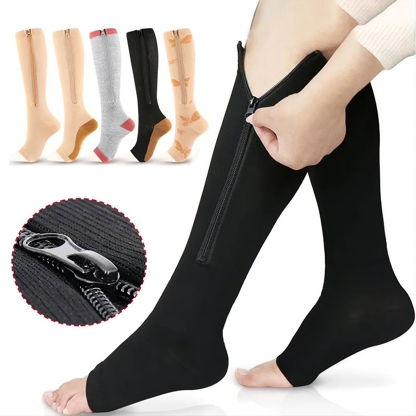 Zipper Compression Socks Main image