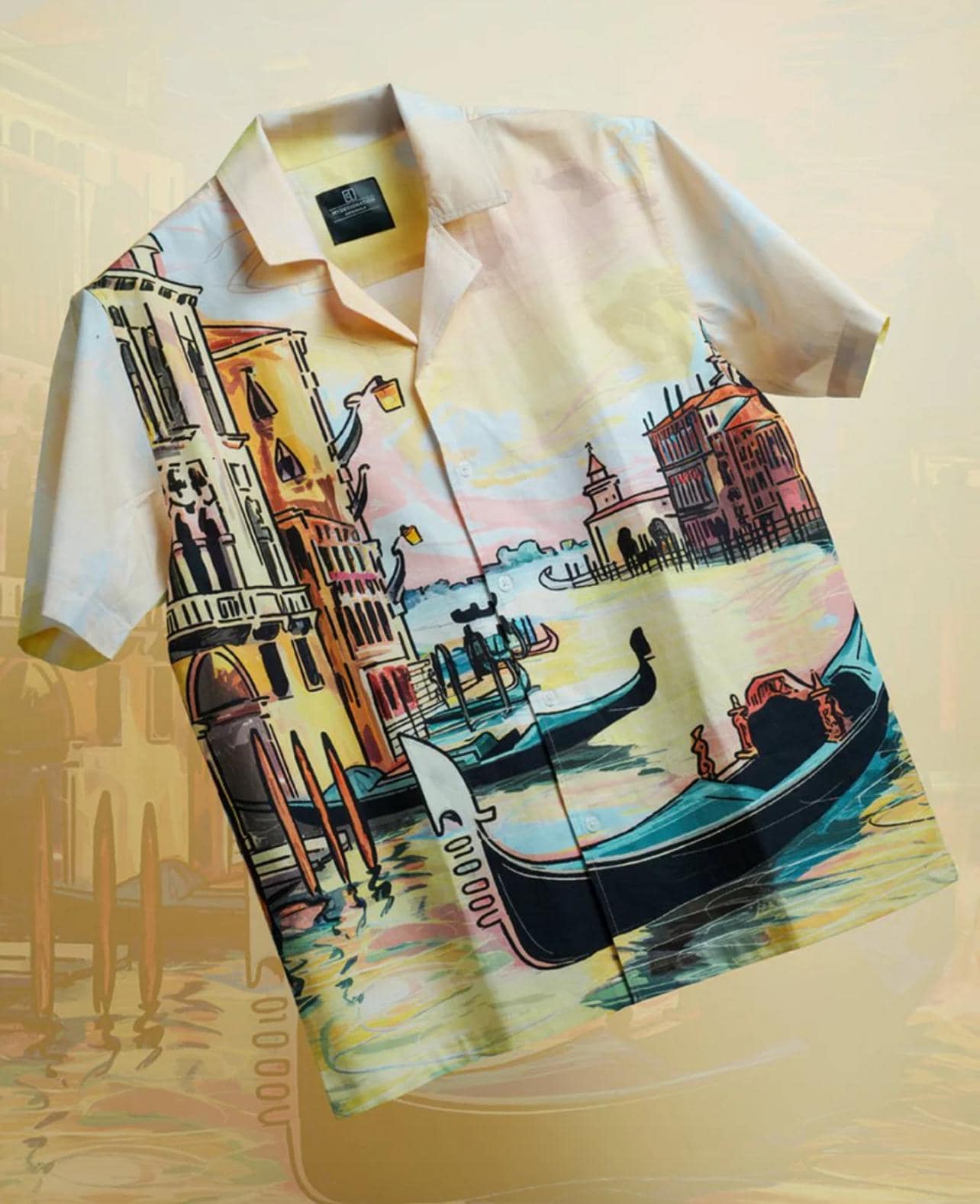 Men shirts summer styles with Dragon , Venice , Paris nights Secondary image